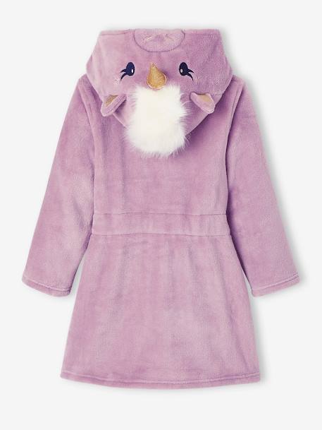 Robe de chambre licorne fille en maille peluche rose mauve 4 - vertbaudet enfant 