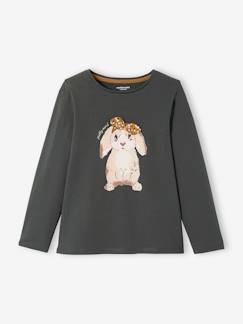 Tee-shirt fantaisie fille manches longues  - vertbaudet enfant