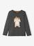 Tee-shirt fantaisie fille manches longues gris foncé+marine 1 - vertbaudet enfant 