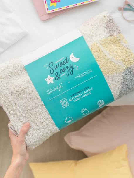 Tapis coton lavable Licorne Believe in yourself gris 2 - vertbaudet enfant 