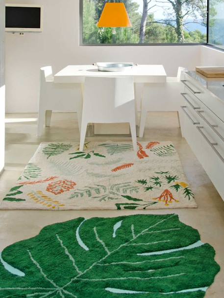 Tapis XL coton lavable Feuille Monstera vert 3 - vertbaudet enfant 