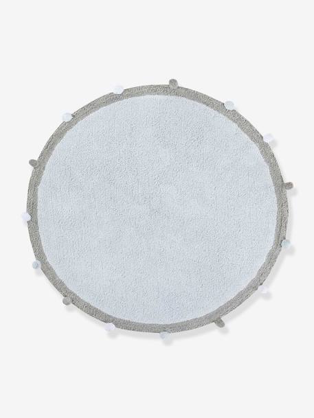 Tapis coton lavable rond avec pompons LORENA CANALS bleu grisé+rose 1 - vertbaudet enfant 