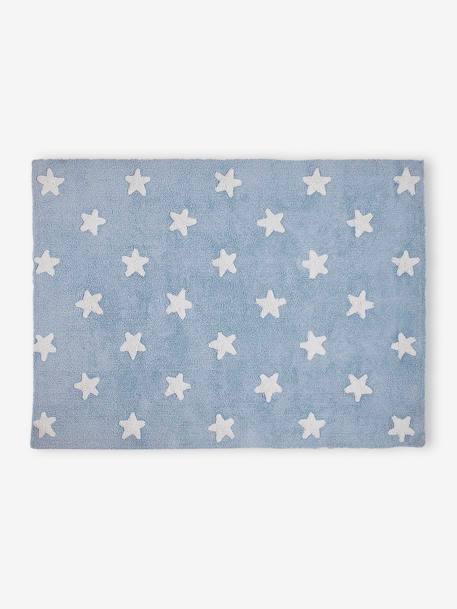Tapis coton lavable rectangulaire avec étoiles LORENA CANALS bleu 1 - vertbaudet enfant 