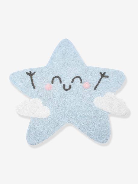 Tapis coton lavable Etoile Happy Star LORENA CANALS bleu 1 - vertbaudet enfant 