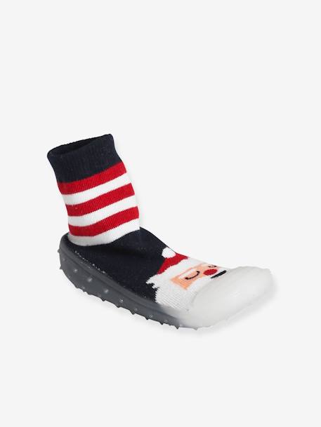 Chaussons-chaussettes de Noël enfant antidérapants rayé rouge 1 - vertbaudet enfant 