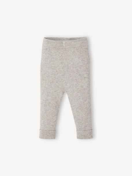 Ensemble bébé mixte gilet pantalon en tricot blanc+gris clair chiné+vert d'eau+vert sauge 12 - vertbaudet enfant 