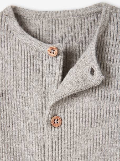 Ensemble bébé mixte gilet pantalon en tricot blanc+gris clair chiné+vert d'eau+vert sauge 14 - vertbaudet enfant 