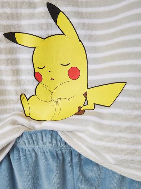 Pyjama Garçon en velours Pokémon® Gris rayé 3 - vertbaudet enfant 