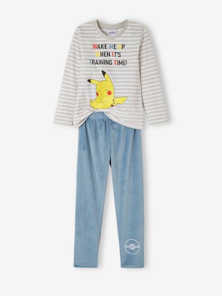 Pyjama Garçon en velours Pokémon® Gris rayé 1 - vertbaudet enfant 
