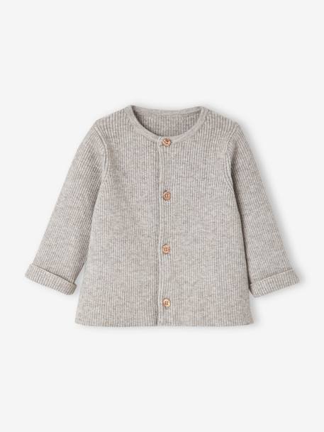 Ensemble bébé mixte gilet pantalon en tricot blanc+gris clair chiné+vert d'eau+vert sauge 11 - vertbaudet enfant 