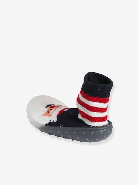 Chaussons-chaussettes de Noël enfant antidérapants rayé rouge 4 - vertbaudet enfant 