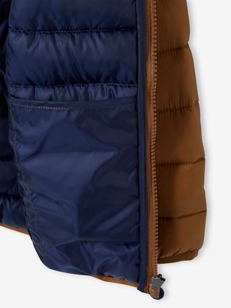 Doudoune légère à capuche garçon bleu jean+COGNAC+marine 8 - vertbaudet enfant 