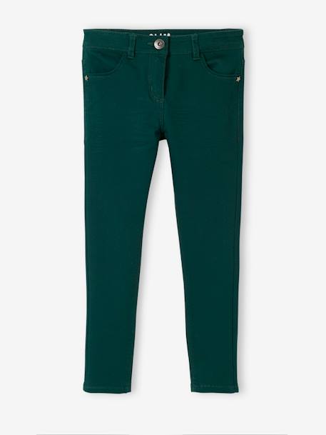 Pantalon slim fille Morphologik tour de hanches LARGE vert 1 - vertbaudet enfant 