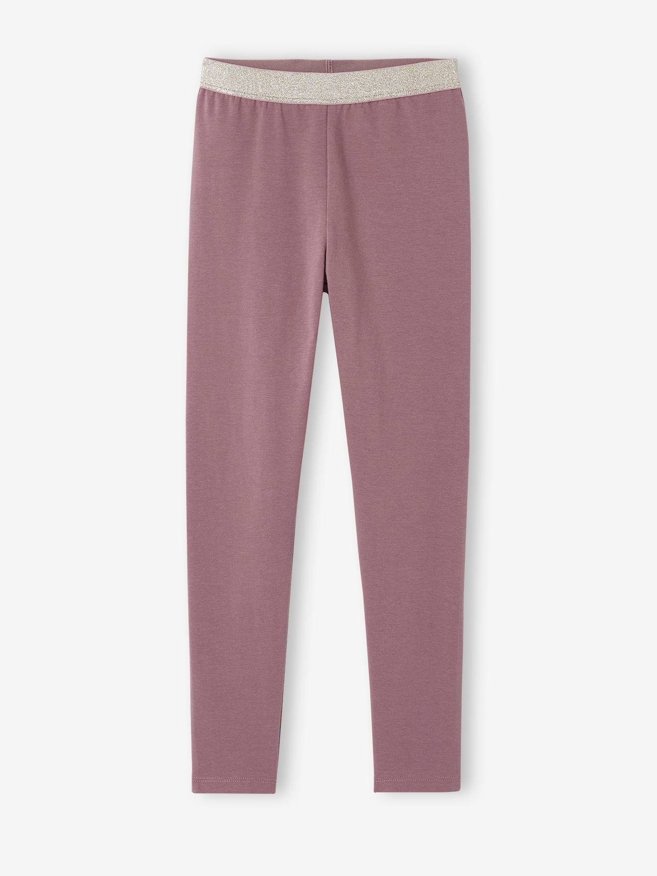 Legging Large De Danse Pour Fille - Maille Côtelée, élastique à Coeur Irisé, Longueur Cheville