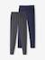 Lot de 2 leggings fille Basics anthracite+écru+gris chiné+noir+lot gris anthracite + bleu mar 22 - vertbaudet enfant 