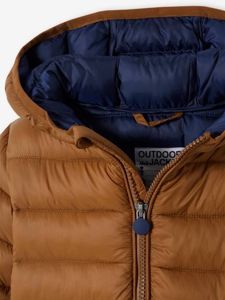 Doudoune légère à capuche garçon bleu jean+COGNAC+marine 7 - vertbaudet enfant 
