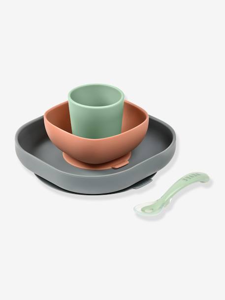 Set vaisselle 4 pièces silicone bleu+bleu+EUCALYPTUS+jaune+jungle+NIGHT BLUE+rose+terracotta+vert sauge 12 - vertbaudet enfant 