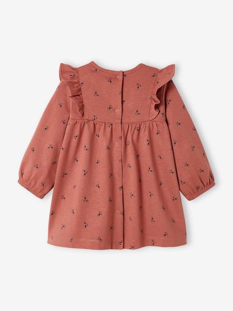 Robe à volants bébé en jersey BASICS bois de rose imprimé+marine imprimé 2 - vertbaudet enfant 