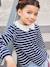 T-shirt blouse col en broderie anglaise fille marine rayé+violet foncé 2 - vertbaudet enfant 