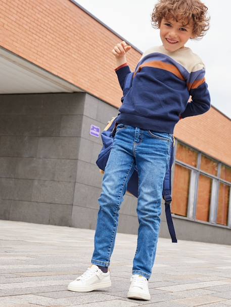 Jean garçon slim morphologique MEDIUM denim black+DENIM BRUT+denim gris+DENIM GRIS FONCE+double stone+STONE 34 - vertbaudet enfant 