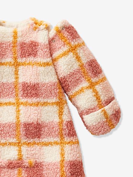 Combinaison de transport en sherpa CARREAUX rose / écru 3 - vertbaudet enfant 