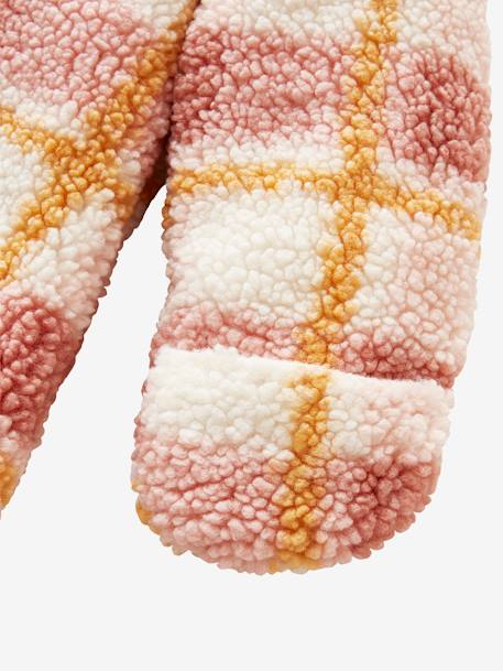 Combinaison de transport en sherpa CARREAUX rose / écru 5 - vertbaudet enfant 