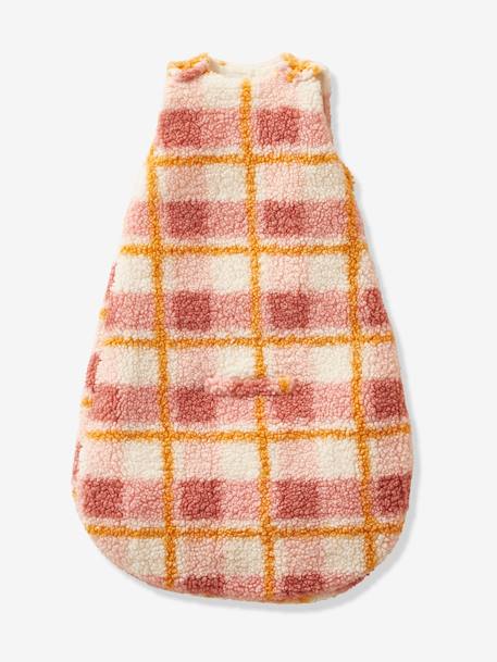 Combinaison de transport en sherpa CARREAUX rose / écru 2 - vertbaudet enfant 