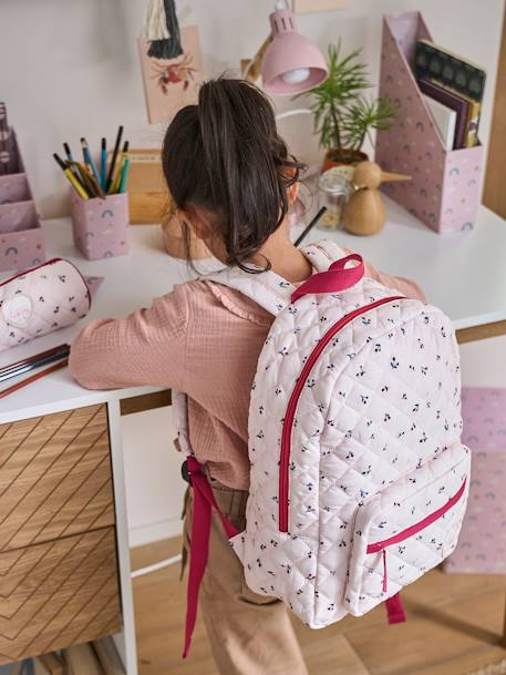 Sac à dos matelassé motifs cerises fille rose imprimé 7 - vertbaudet enfant 