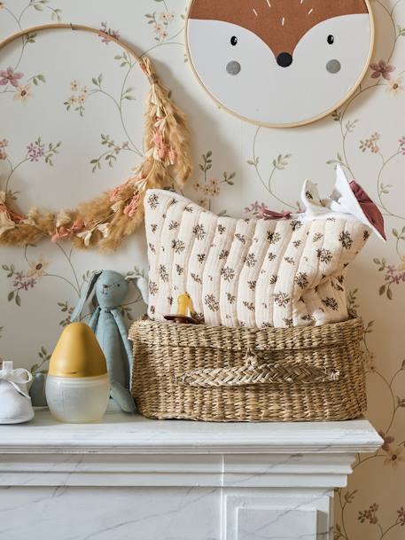 Trousse de toilette enfant en gaze de coton Babylone+bleu grisé+imprimé fleurs grenier+Lovely Leo 14 - vertbaudet enfant 