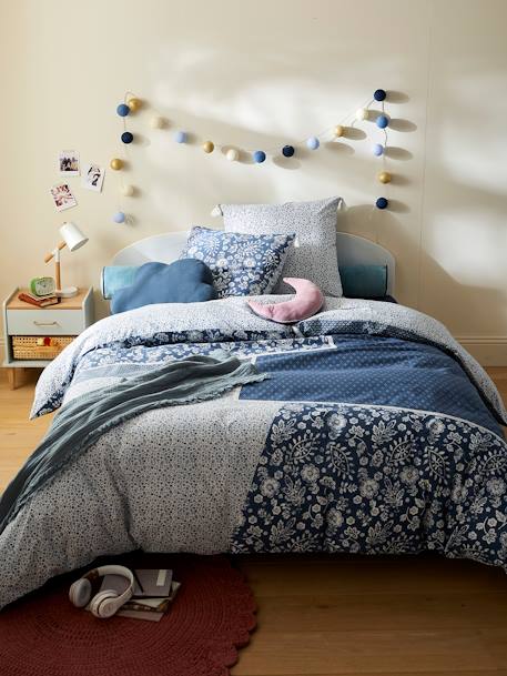 Parure housse de couette + taie d'oreiller enfant CARAVANE marine / écru 7 - vertbaudet enfant 