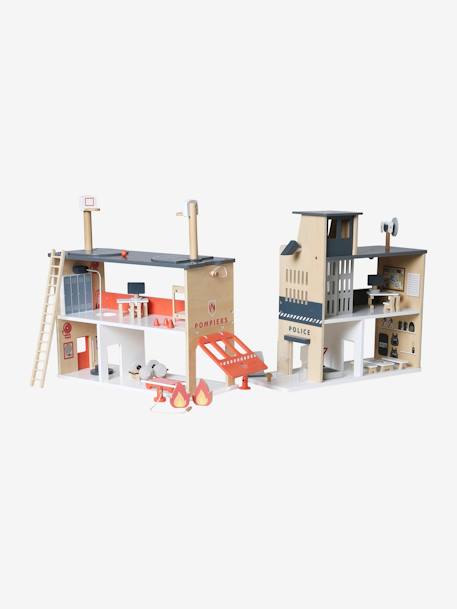 Centre de secours poste de police + poste de pompiers en bois FSC® blanc 3 - vertbaudet enfant 