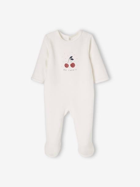Lot de 3 pyjamas en velours bébé ouverture dos BASICS lot blush foncé+lot curcuma+lot ivoire 4 - vertbaudet enfant 