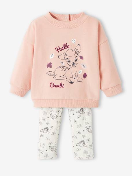 Ensemble fille 2 pièces Disney® Bambi ROSE CLAIR UNI AVEC DECOR 1 - vertbaudet enfant 