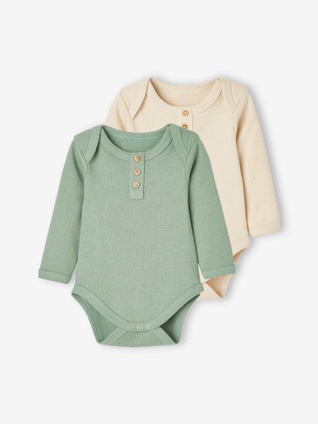 Lot De 2 Bodies Bébé Manches Longues En Coton Bio – Bleu – 18 Mois (81 Cm) – Vertbaudet – Confort & Douceur Pour Tout-Petits