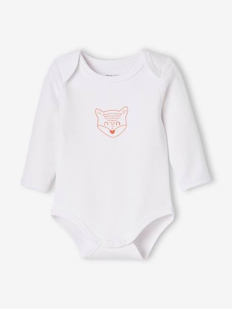 Lot de 5 bodies « animaux »  bébé naissance ouverture US manches longues BASICS lot ivoire 6 - vertbaudet enfant 