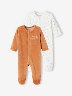 Bébé-Pyjama, surpyjama-Lot de 2 dors-bien "ours" bébé garçon en velours