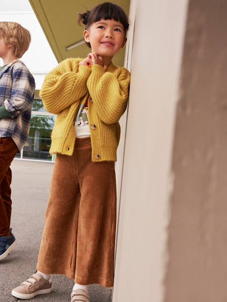 Pantalon fille large en velours anthracite+bleu grisé+blush+écru+kaki+marron+prune+rose 19 - vertbaudet enfant 