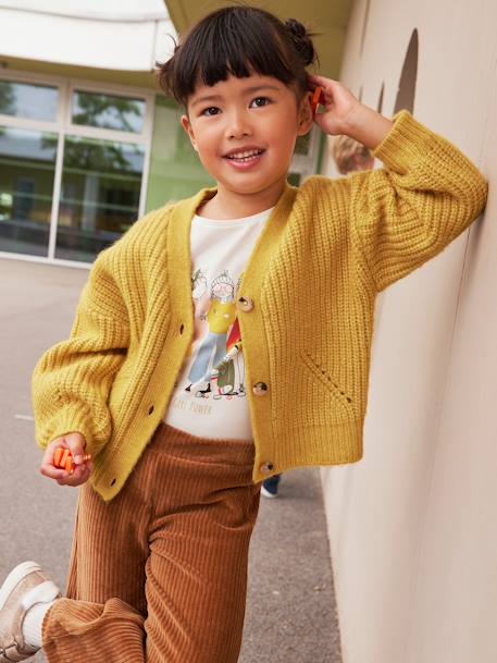 Pantalon fille large en velours anthracite+bleu grisé+blush+écru+kaki+marron+prune+rose 20 - vertbaudet enfant 