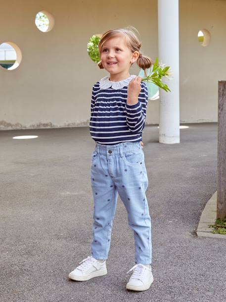 Pantalon Large Style Paperbag Fille – Taille élastique, Motif Léopard/zèbre, 100% Coton