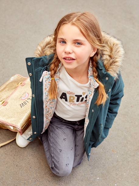 Parka fille 3 en 1 hiver à capuche kaki+PURPLE DARK+Vert+vert de gris 34 - vertbaudet enfant 