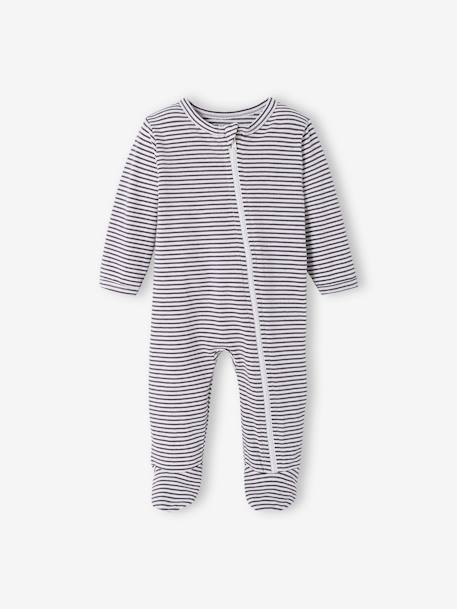 Lot de 3 pyjamas bébé en jersey ouverture zippée BASICS lot anthracite+lot ivoire+lot moutarde 5 - vertbaudet enfant 