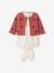 Ensemble cardigan brodé + robe en molleton + collant bébé bois de rose+caramel imprimé 1 - vertbaudet enfant 