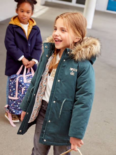 Parka fille 3 en 1 hiver à capuche kaki+PURPLE DARK+Vert+vert de gris 31 - vertbaudet enfant 