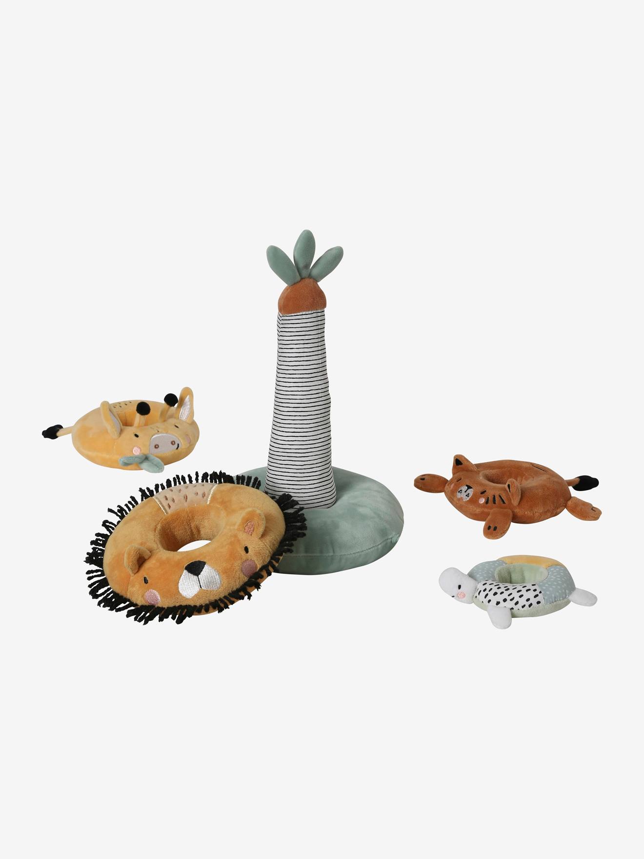 Jeu De Quilles Tanzanie Vertbaudet - 4 Animaux + Balle Grelots, Éveil Motricité