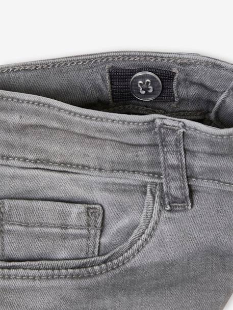 Jean slim MorphologiK fille tour de hanches LARGE avec usures BLEU FONCE DELAVE+denim black+DENIM GREY 15 - vertbaudet enfant 