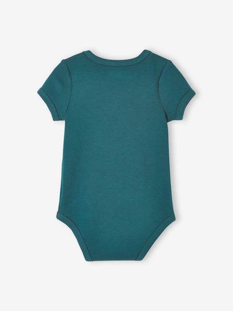 Lot de 7 bodies manches courtes ouverture US bébé BASICS lot bleu 9 - vertbaudet enfant 