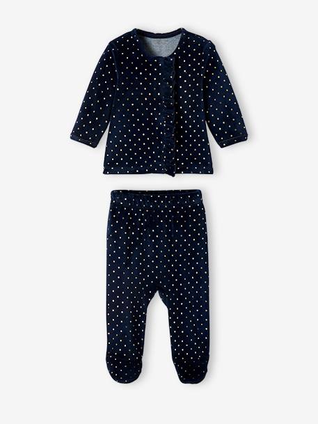 Lot de 2 pyjamas en velours bébé fille lot encre 2 - vertbaudet enfant 