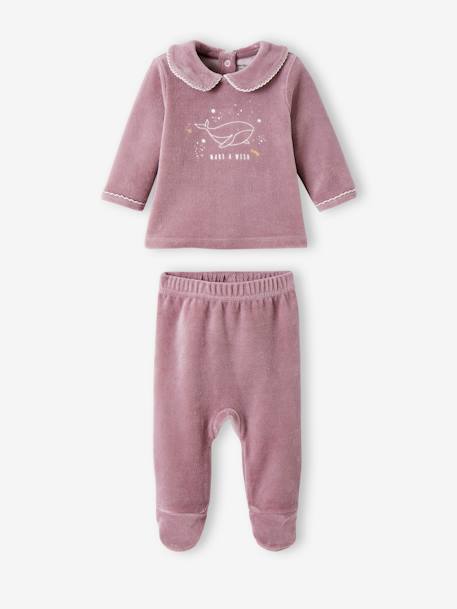 Lot de 2 pyjamas en velours bébé fille lot encre 3 - vertbaudet enfant 