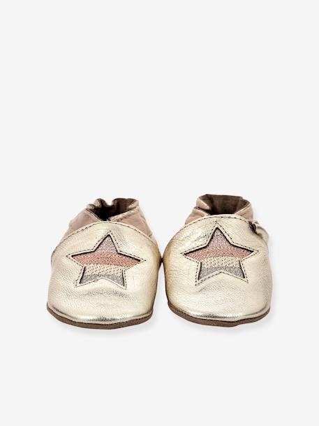 Chaussons cuir souple bébé Star Stripe ROBEEZ© marine+or 6 - vertbaudet enfant 