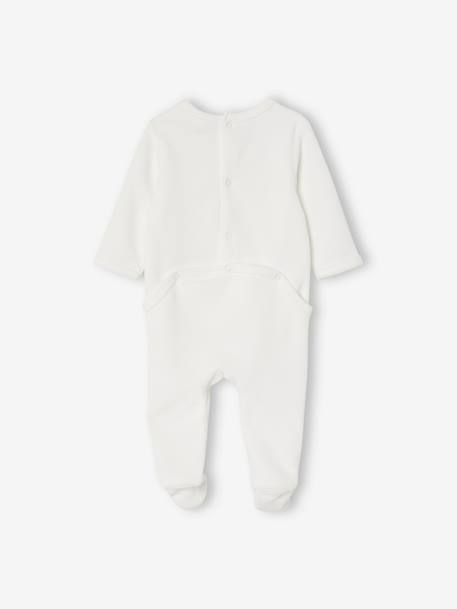Lot de 3 pyjamas en velours bébé ouverture dos BASICS lot blush foncé+lot curcuma+lot ivoire 16 - vertbaudet enfant 